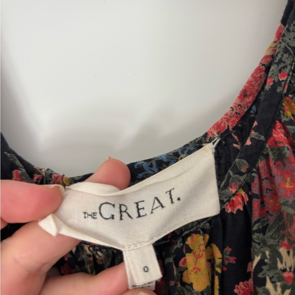 THE GREAT. The plumeria dress. Black enchanted floral. - Picture 3 of 4